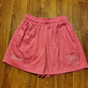 Inaka Power Shorts Women Medium Pink Mesh Gym Athletic IP Logo Drawstring